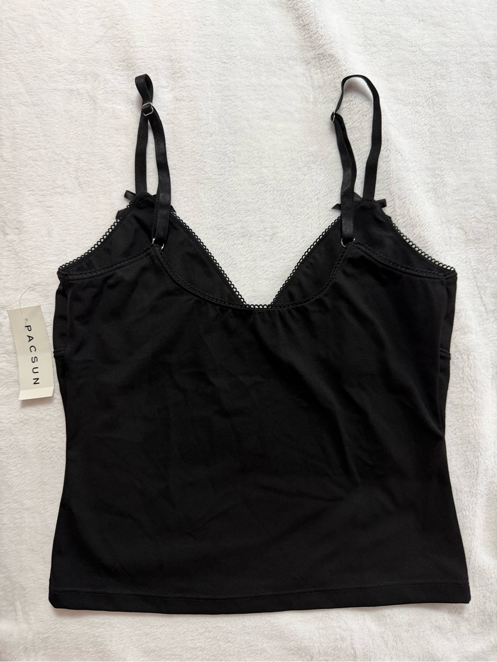 NWT PacSun Black Lace-Trim Adjustable Cami Medium